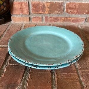 ll Mulino New York Rustic Blue Melamine Side Salad Plates Set of 2